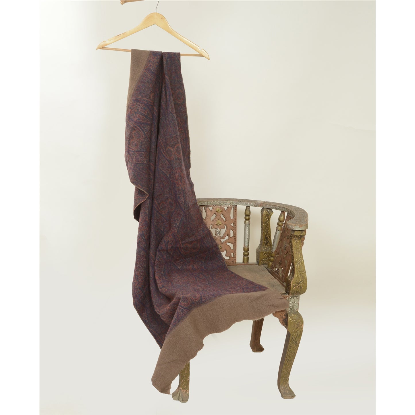 Sanskriti Vintage Long Shawl 100% Pure Woven Scarf Throw Soft Floral Stole