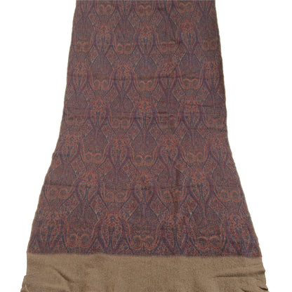 Sanskriti Vintage Long Shawl 100% Pure Woven Scarf Throw Soft Floral Stole