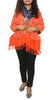 Sanskriti Vintage Long Orange Pure Woolen Shawl Handmade Ari Work Scarf Stole
