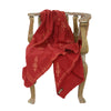 Sanskriti Vintage Long Dark Red Pure Woollen Shawl Handmade Suzani Scarf Stole