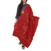 Sanskriti Vintage Long Dark Red Pure Woollen Shawl Handmade Suzani Scarf Stole