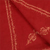 Sanskriti Vintage Long Dark Red Pure Woollen Shawl Handmade Suzani Scarf Stole