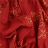 Sanskriti Vintage Long Dark Red Pure Woollen Shawl Handmade Suzani Scarf Stole