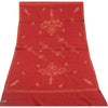 Sanskriti Vintage Long Dark Red Pure Woollen Shawl Handmade Suzani Scarf Stole