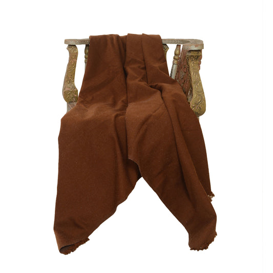 Sanskriti Vintage Brown Long Solid Woolen Shawl Reversible Scarf Throw Stole