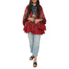 Sanskriti Vintage Long Dark Red Pure Woollen Shawl Handmade Ari Work Scarf Stole