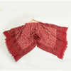 Sanskriti Vintage Long Dark Red Pure Woollen Shawl Handmade Ari Work Scarf Stole