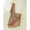 Sanskriti Vintage Long Beige Pure Woollen Woven Shawl Scarf Throw Floral Stole