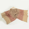 Sanskriti Vintage Long Beige Pure Woollen Woven Shawl Scarf Throw Floral Stole