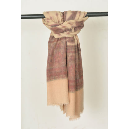 Sanskriti Vintage Long Ivory Pure Woollen Woven Shawl Scarf Throw Floral Stole