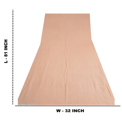 Sanskriti Vintage Long Pure Woolen Shawl Scarf Peach Woven Soft Throw Stole