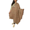 Sanskriti Vintage Long Brown Pure Woollen Hand Woven Shawl Scarf Throw Stole