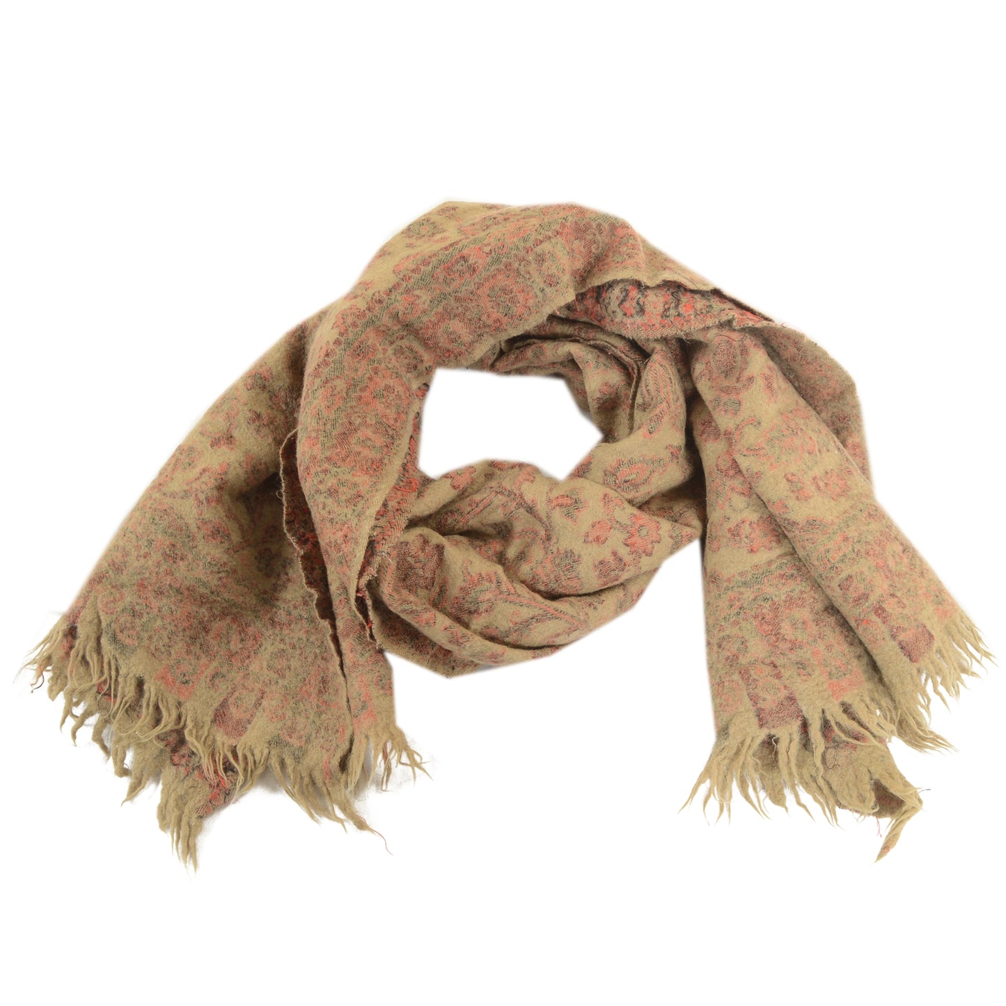 Sanskriti Vintage Long Brown Pure Woollen Hand Woven Shawl Scarf Throw Stole