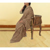 Sanskriti Vintage Long Brown Pure Woollen Hand Woven Shawl Scarf Throw Stole