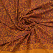 Load image into Gallery viewer, Sanskriti Vintage Long Saffron Woolen Shawl Woven Scarf Throw Soft Stole
