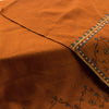 Sanskriti Vintage Long Pure Woolen Orange Shawl Handmade Suzani Scarf Stole