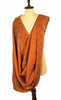 Sanskriti Vintage Long Pure Woolen Orange Shawl Handmade Suzani Scarf Stole
