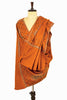 Sanskriti Vintage Long Pure Woolen Orange Shawl Handmade Suzani Scarf Stole