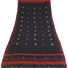 Load image into Gallery viewer, Sanskriti Vintage Long Black Woolen Shawl Embroidered Woven Scarf Throw Stole
