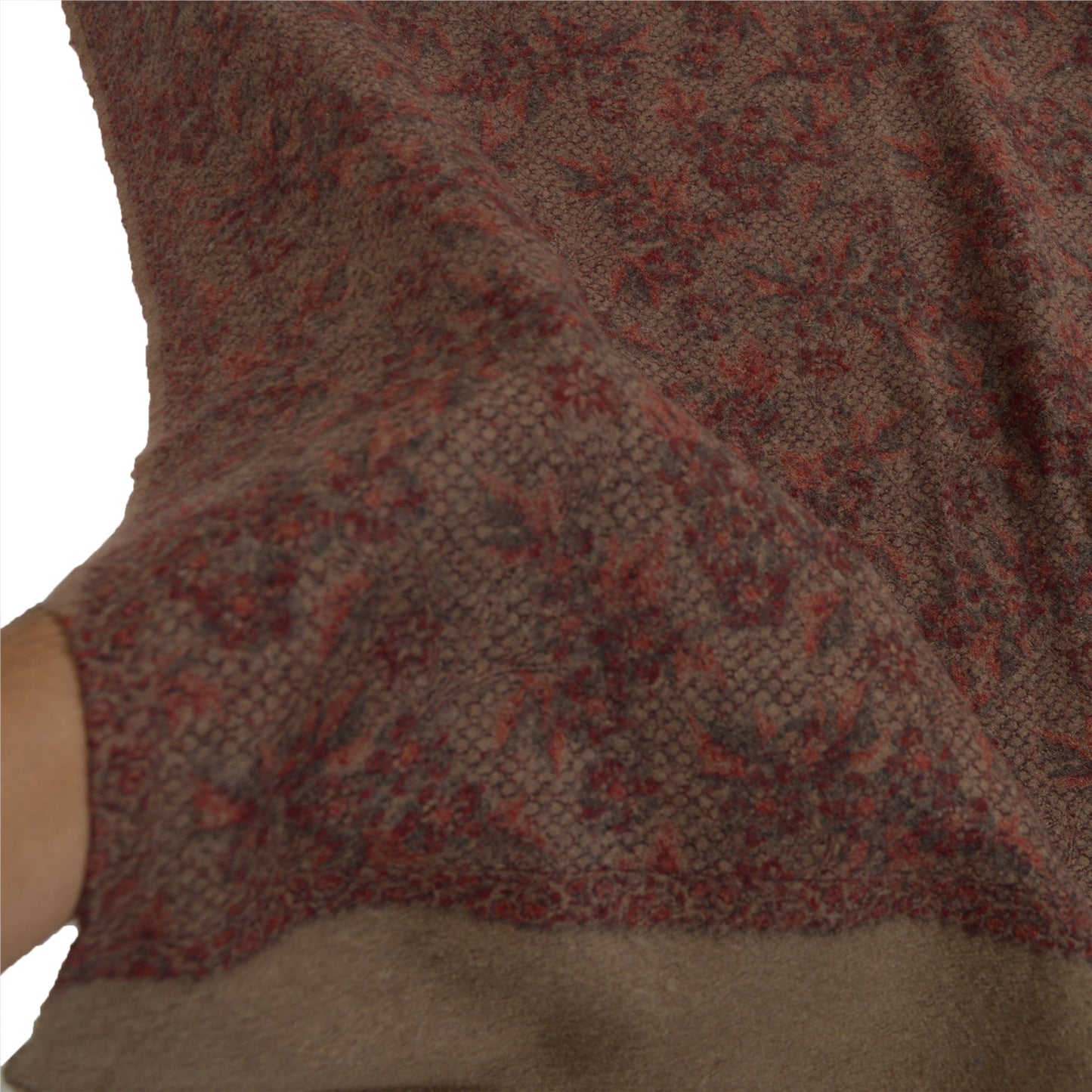 Sanskriti Vintage Long Brown Pure Woolen Shawl Woven Throw Scarf Wrap Stole