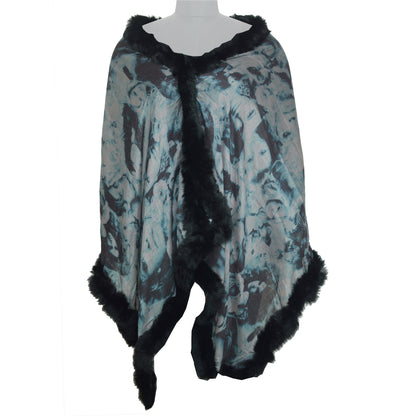 Sanskriti Vintage Long Blue & Black Pure Woolen Shawl Women Printed Throw Stole