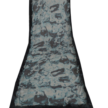 Sanskriti Vintage Long Blue & Black Pure Woolen Shawl Women Printed Throw Stole