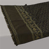 Sanskriti Vintage Long Black Pure Woolen Shawl Hand Woven Floral Head Scarf Veil
