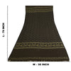 Sanskriti Vintage Long Black Pure Woolen Shawl Hand Woven Floral Head Scarf Veil