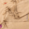 Sanskriti Vintage Brown Wool Shawl Aari Embroidered Floral Stole Scarf Wrap Veil