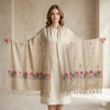 Sanskriti Vintage Brown Wool Shawl Aari Embroidered Floral Stole Scarf Wrap Veil