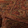 Sanskriti Vintage Brown Pure Wool Shawl Kashmiri Woven Hand Beaded Stole Scarf
