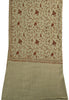 Sanskriti Vintage Beige Soft Blend Wool Shawl Hand Embroidered Suzani Wrap Stole