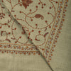 Sanskriti Vintage Beige Soft Blend Wool Shawl Hand Embroidered Suzani Wrap Stole