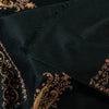 Sanskriti Vintage Long Black Woolen Shawl Hand Embroidered Suzani Throw Stole