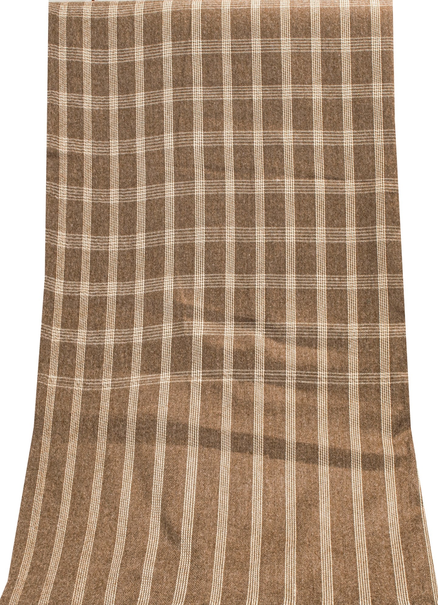 Sanskriti Vintage Long Brown Woolen Shawl Hand Woven Scarf Throw Winter Stole