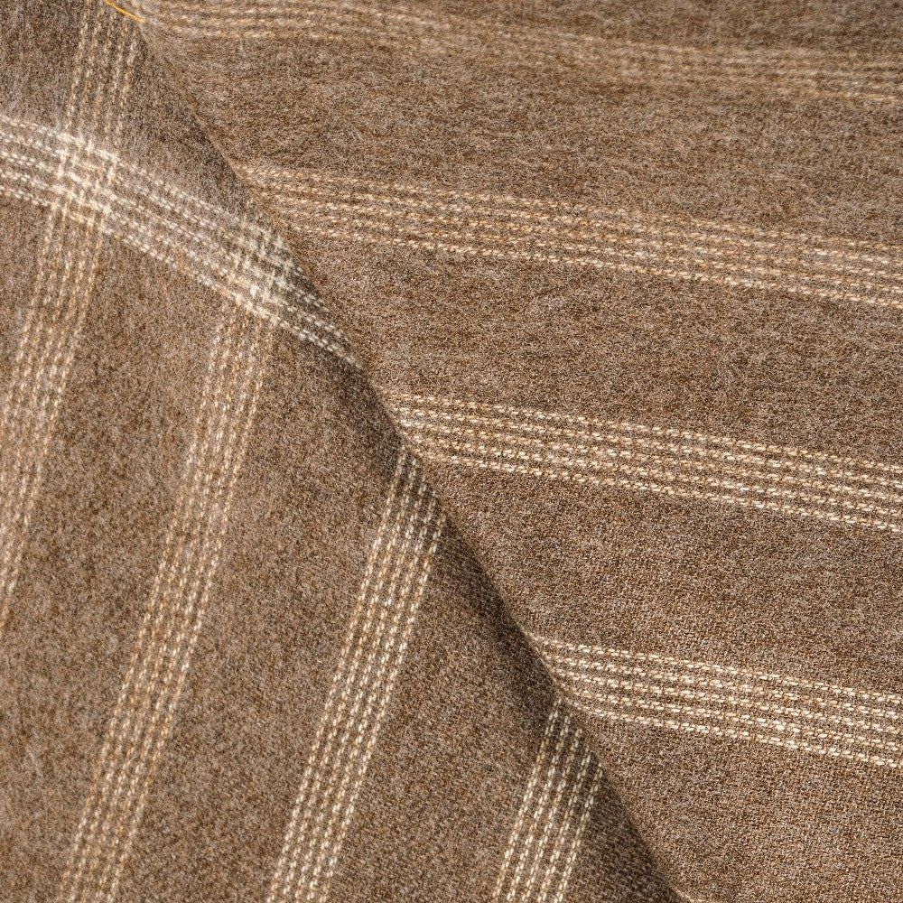 Sanskriti Vintage Long Brown Woolen Shawl Hand Woven Scarf Throw Winter Stole