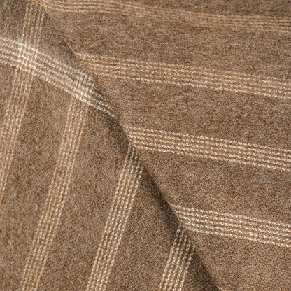 Sanskriti Vintage Long Brown Woolen Shawl Hand Woven Scarf Throw Winter Stole