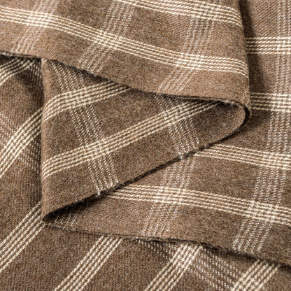 Sanskriti Vintage Long Brown Woolen Shawl Hand Woven Scarf Throw Winter Stole