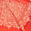 Sanskriti Vintage Long Red Pure Woolen Kashmiri Hand Embroidery Aari Work Shawl