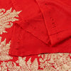 Sanskriti Vintage Long Red Pure Woolen Kashmiri Hand Embroidery Aari Work Shawl