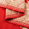 Sanskriti Vintage Long Red Pure Woolen Kashmiri Hand Embroidery Aari Work Shawl