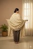 Sanskriti Vintage Long Cream Kashmiri Pure Woolen Hand Embroidered Aari Shawl