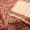 Sanskriti Vintage Long Peach & Cream Hand Woven Shawl Scarf Throw Woolen Stole