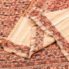 Sanskriti Vintage Long Peach & Cream Hand Woven Shawl Scarf Throw Woolen Stole