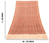 Sanskriti Vintage Long Peach & Cream Hand Woven Shawl Scarf Throw Woolen Stole
