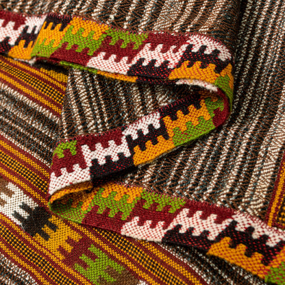 Sanskriti Vintage Long Brown Pure Woolen Shawl Woven Indian Scarf Sewing Stole