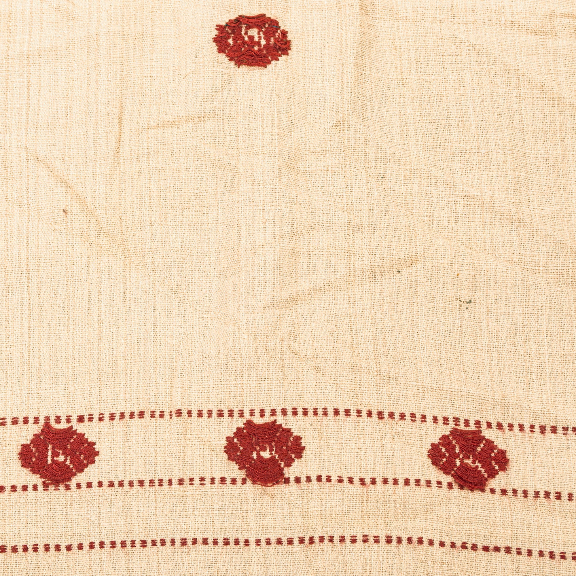 Sanskriti Vintage Long Cream Pure Handloom Shawl Hand Embroidered Scarf Stole