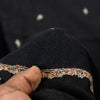 Sanskriti Vintage Long Black Pure Woolen Hand Embroidered Suzani NeckShawl Stole