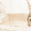 Sanskriti Vintage Long White Pure Woolen Hand Embroidery Suzani Head Shawl Stole