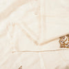 Sanskriti Vintage Long White Pure Woolen Hand Embroidery Suzani Head Shawl Stole